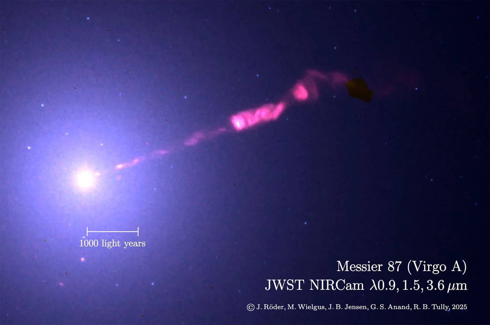 Messier 87 jet (JWST NIRCam)